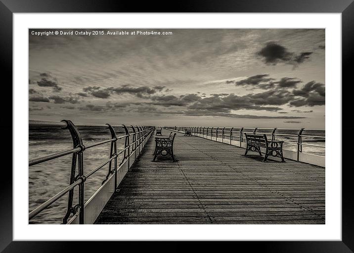  Saltburn Pier Mono Framed Mounted Print by David Oxtaby  ARPS