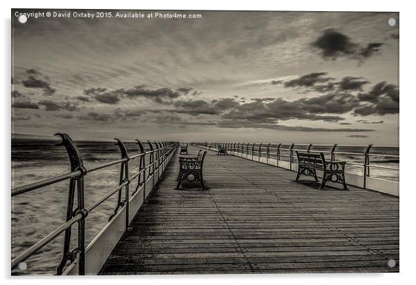  Saltburn Pier Mono Acrylic by David Oxtaby  ARPS