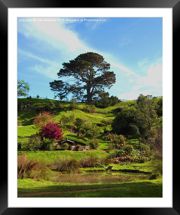  Hobbiton, The Shire Framed Mounted Print by Luke Newman