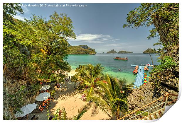  Tropical Harbour Print by Rob Hawkins