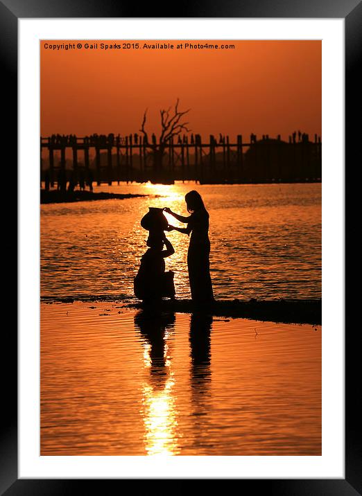  Collecting water at sunset Framed Mounted Print by Gail Sparks