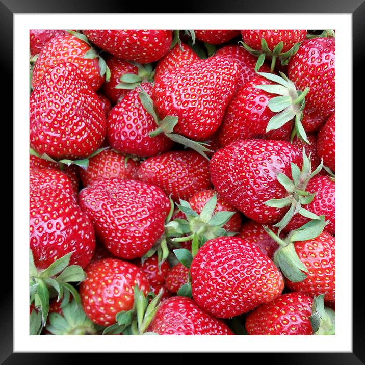 fresh strawberries 1 Framed Mounted Print by Marinela Feier