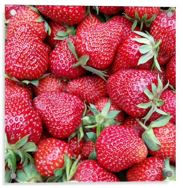  fresh strawberries 1 Acrylic by Marinela Feier