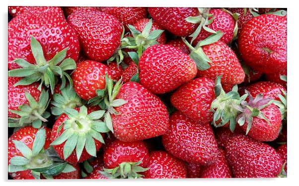  fresh strawberries 2 Acrylic by Marinela Feier