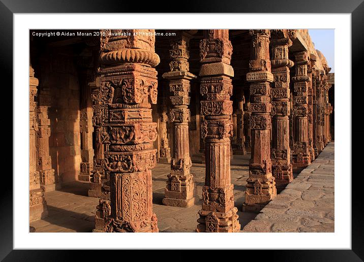  Decorative Pillars Qutab Minar  Framed Mounted Print by Aidan Moran