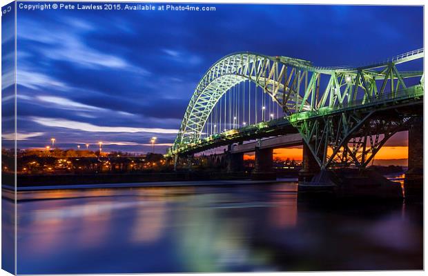   The Silver Jubilee Bridge  Canvas Print by Pete Lawless