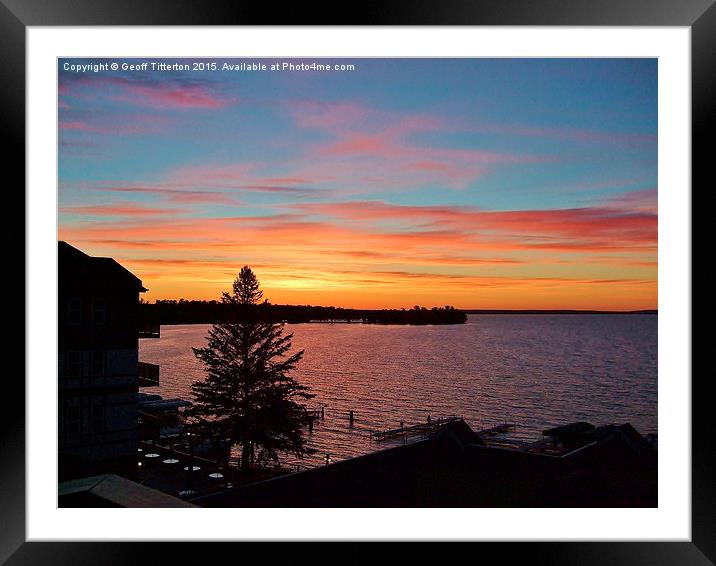  Chase on the Lake sunset Framed Mounted Print by Geoff Titterton