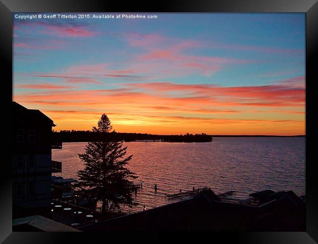  Chase on the Lake sunset Framed Print by Geoff Titterton