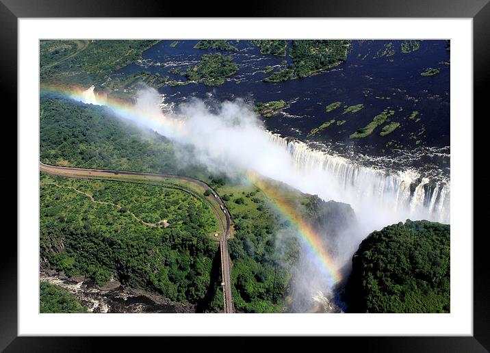  Rainbow Over Victoria Falls   Framed Mounted Print by Aidan Moran