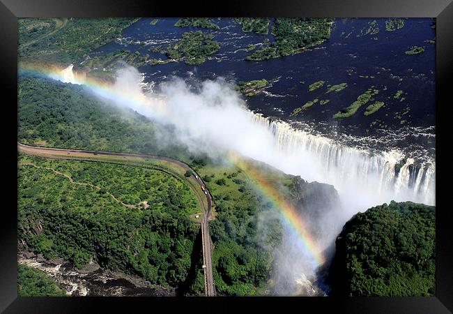  Rainbow Over Victoria Falls   Framed Print by Aidan Moran