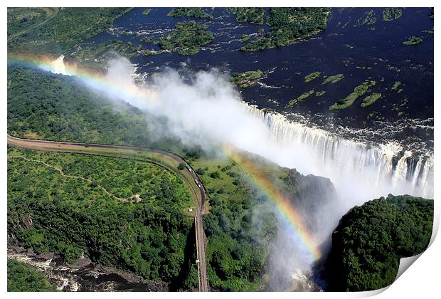  Rainbow Over Victoria Falls   Print by Aidan Moran