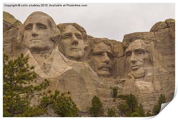 Mount Rushmore in the USA Print by colin chalkley