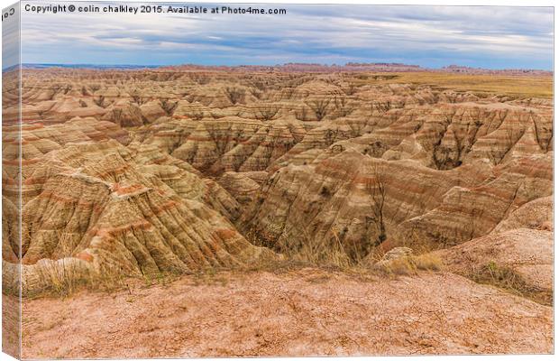Landscape of the Badlands Canvas Print by colin chalkley