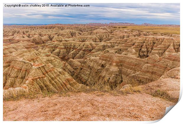 Landscape of the Badlands Print by colin chalkley