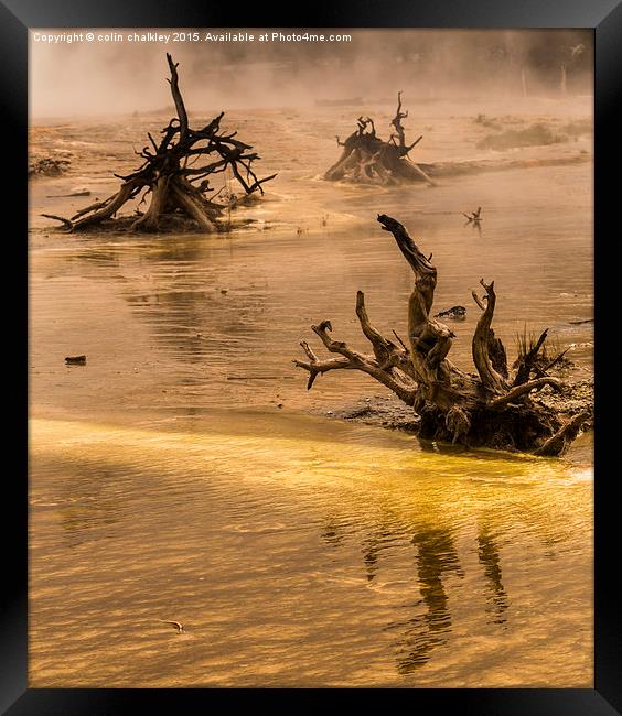 Ethereal Landscape in Yellowstone National Park Framed Print by colin chalkley
