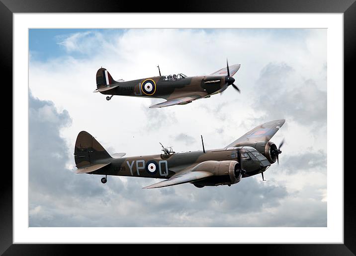 Spitfire And Blenheim Framed Mounted Print by J Biggadike