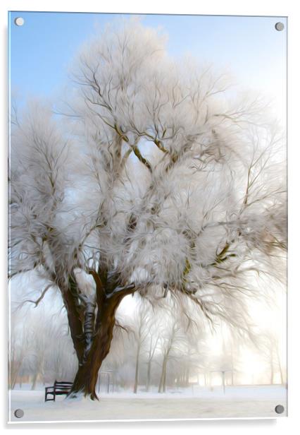  Winter Tree Acrylic by Svetlana Sewell