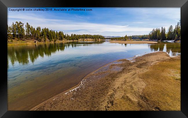 View from the Fishing Bridge - Yellowstone Park Framed Print by colin chalkley