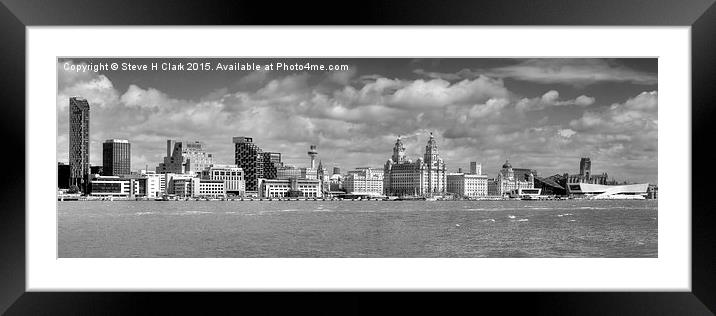  Liverpool's Iconic Waterfront - Monochrome Framed Mounted Print by Steve H Clark