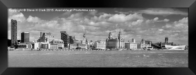  Liverpool's Iconic Waterfront - Monochrome Framed Print by Steve H Clark