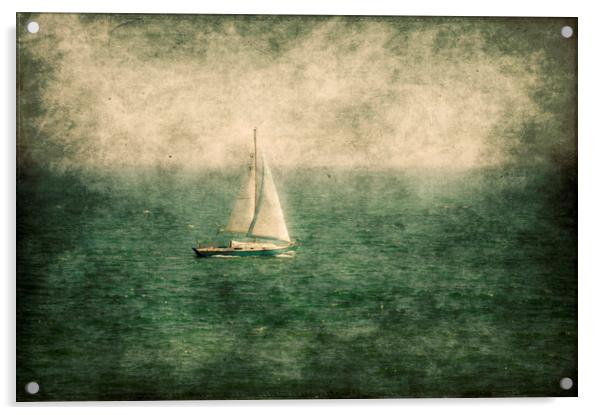  Lonely Yacht  Acrylic by Svetlana Sewell