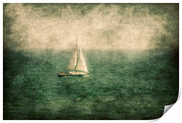  Lonely Yacht  Print by Svetlana Sewell