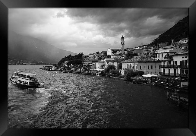 Lake Garda during the rain  Framed Print by Jonathan Evans