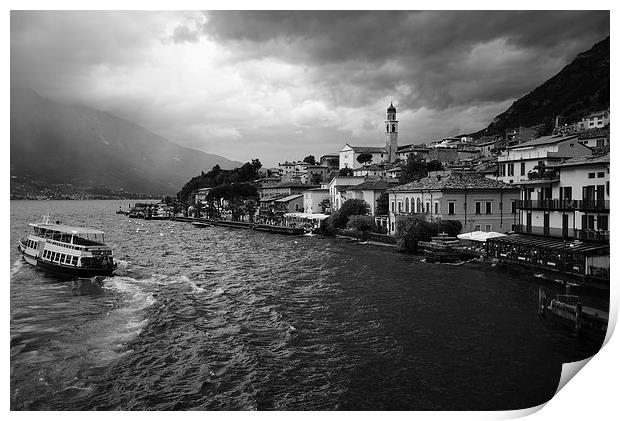 Lake Garda during the rain  Print by Jonathan Evans