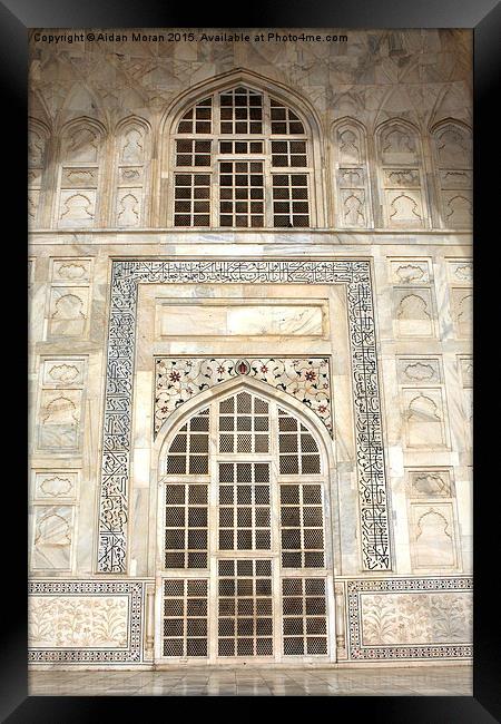  Taj Mahal Facade Agra India Framed Print by Aidan Moran