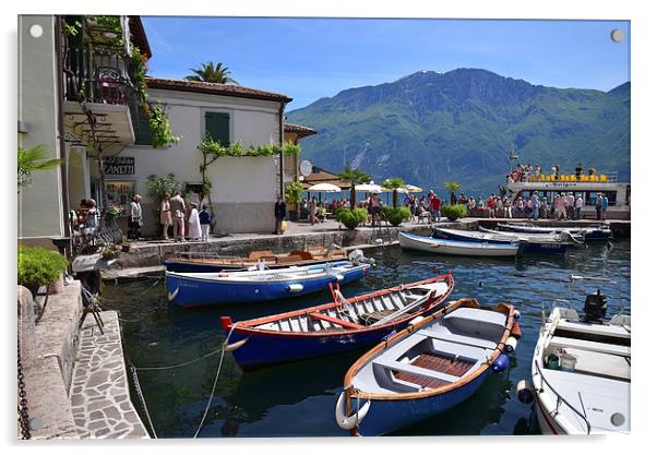  Port Vecchio in Limone, Lake Garda Acrylic by Jonathan Evans