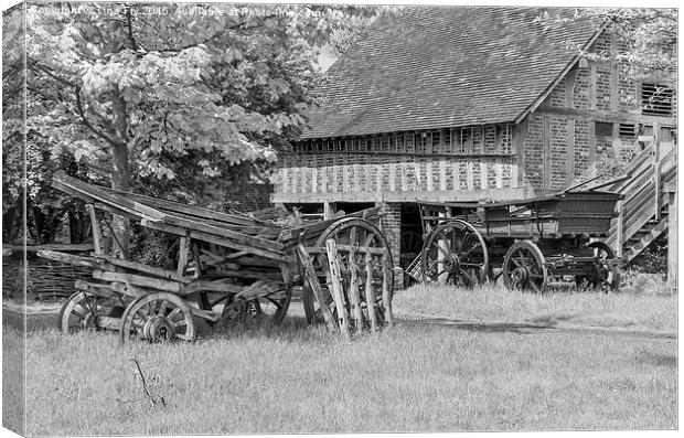 Old farm Wagons  Canvas Print by Tina Fry