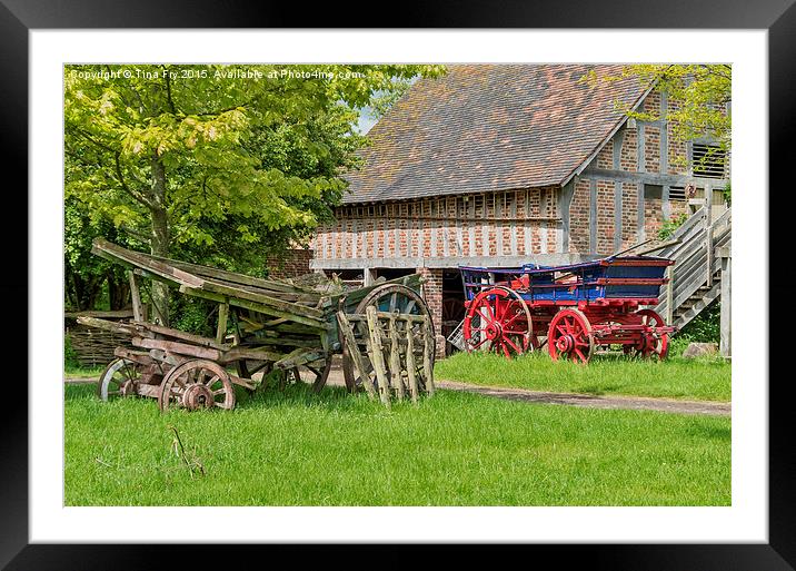  Old farm carts Framed Mounted Print by Tina Fry