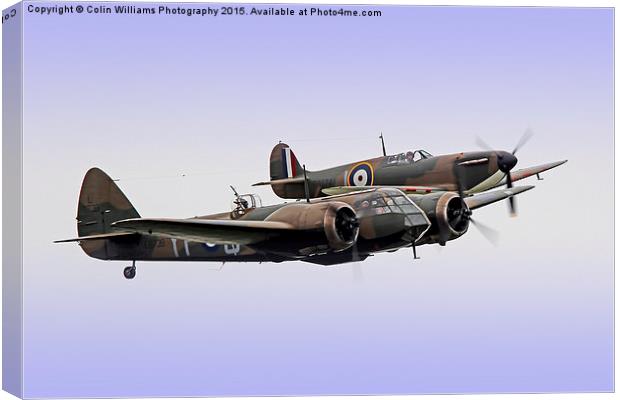 Spitfire And Blenheim Duxford 2015 - 1 Canvas Print by Colin Williams Photography