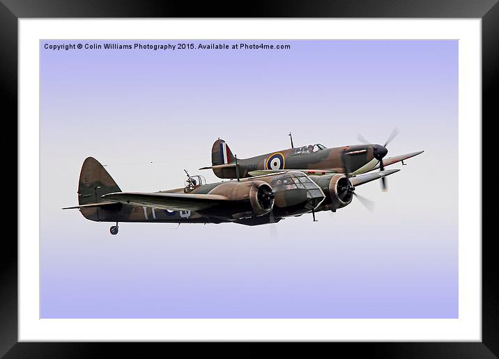 Spitfire And Blenheim Duxford 2015 - 1 Framed Mounted Print by Colin Williams Photography