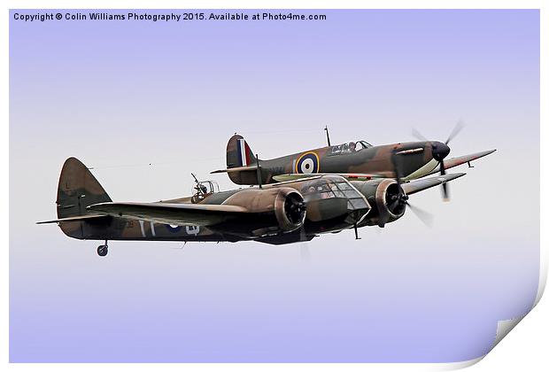 Spitfire And Blenheim Duxford 2015 - 1 Print by Colin Williams Photography