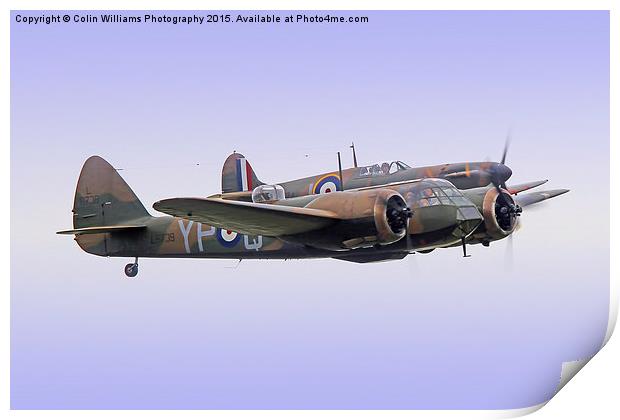  Spitfire And Blenheim Duxford  2015 - 2 Print by Colin Williams Photography