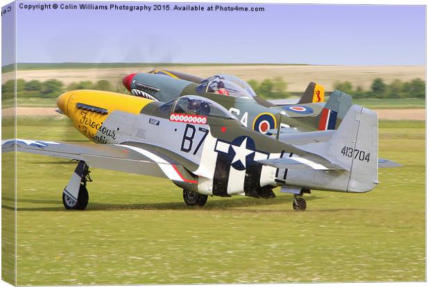 Mustang Scramble - Duxford Canvas Print by Colin Williams Photography