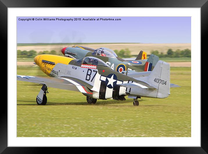 Mustang Scramble - Duxford Framed Mounted Print by Colin Williams Photography