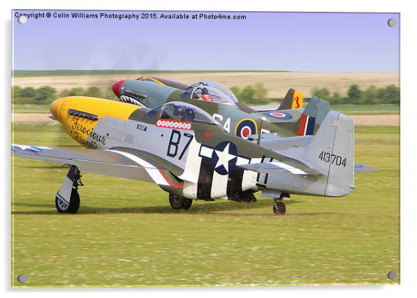 Mustang Scramble - Duxford Acrylic by Colin Williams Photography