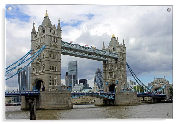 View Through Tower Bridge Acrylic by Tony Murtagh