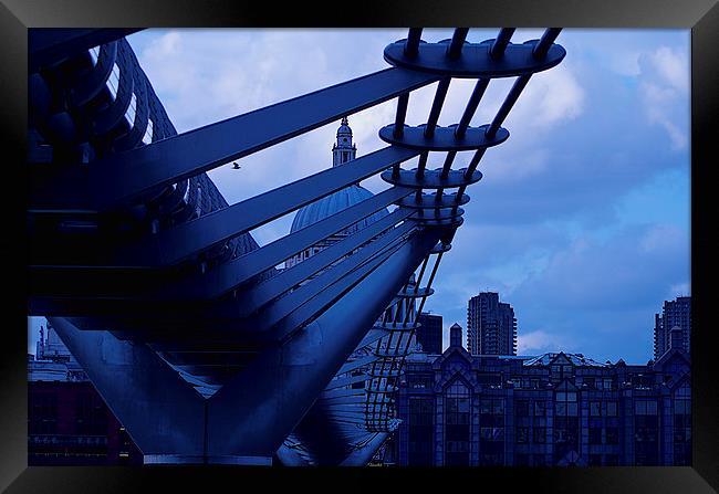  ST.PAUL'S CATHEDRAL THROUGH MILLENNIUM BRIDGE Framed Print by radoslav rundic