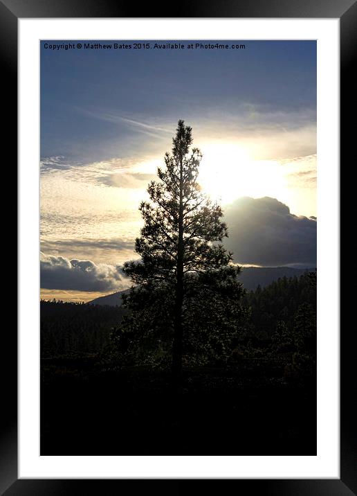 Sunset Silhouette Framed Mounted Print by Matthew Bates