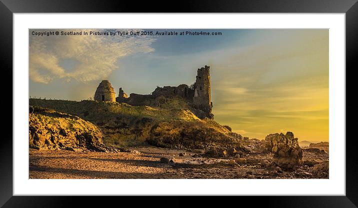  Sunset Over Dunure Castle Ayrshire Framed Mounted Print by Tylie Duff Photo Art