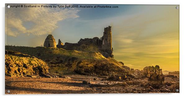  Sunset Over Dunure Castle Ayrshire Acrylic by Tylie Duff Photo Art