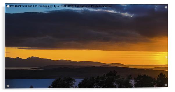   Sunset Over Scottish West Coast Acrylic by Tylie Duff Photo Art