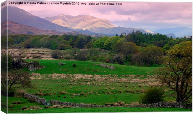  Countryside view in the Lake District Canvas Print by Paula Palmer canvas