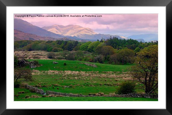  Countryside view in the Lake District Framed Mounted Print by Paula Palmer canvas