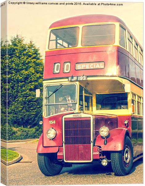 A 1950 Leicester City Double Decker Bus 2 Canvas Print by Linsey Williams