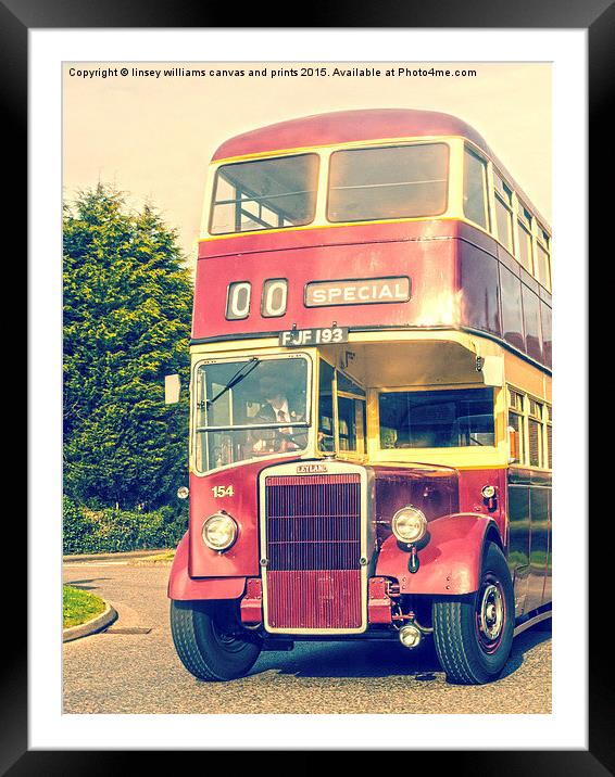 A 1950 Leicester City Double Decker Bus 2 Framed Mounted Print by Linsey Williams