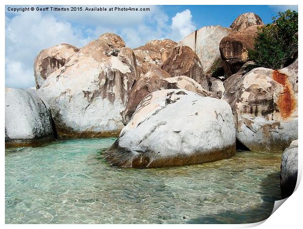  The Baths, Virgin Gorda. Print by Geoff Titterton